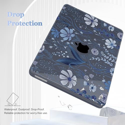 Tuiklol for 2026 MacBook Neo 13 Inch A18 Pro Chip Case, (Model A3404) Anti-Scratch Anti-Drop Slim Hard PC Shell Case with Shockproof Protective MacBook Neo Laptop Cover, Blue Line Floral - color: Blue Line Floral