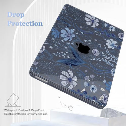 Tuiklol for 2026 MacBook Neo 13 Inch A18 Pro Chip Case, (Model A3404) Anti-Scratch Anti-Drop Slim Hard PC Shell Case with Shockproof Protective MacBook Neo Laptop Cover, Blue Line Floral - color: Blue Line Floral