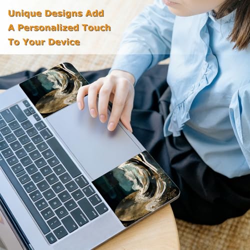 Universal Laptop Skin Sticker with 2 Wrist Pad Decals, 3-Piece Removable Vinyl Laptop Cover, Deep Tea Color Waterproof Anti-Scratch, Easy-Trim Fit for 13.3" 14" 15.6" Laptops - color: Deep Tea Color