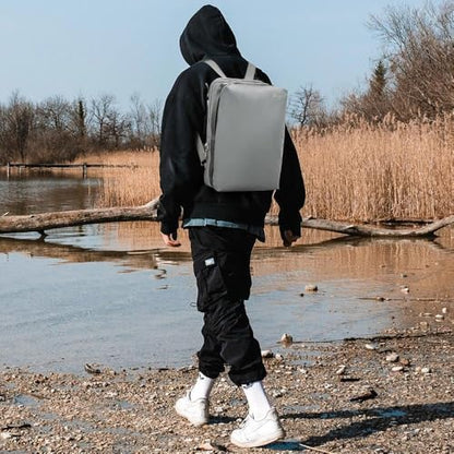 BESMART Waterproof Laptop Backpack 17.3 Inch Shockproof Computer Bag for Men & Women, Lightweight Casual Daypack (GREY) - color: Grey