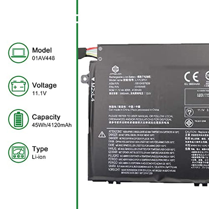 01AV448 L17C3P51 SB10K97609 Laptop Battery Replacement for Lenovo ThinkPad E480 E485 E495 E580 E585 E490 E590 E595 E14 E15 Series L17M3P52 01AV447 L17L3P51 01AV445 L17M3P51 01AV446 11.1V 45Wh