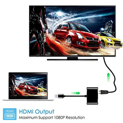 Chenyang USB 3.0 to HDMI ＆ VGA HDTV Adapter Cable External Graphics Card for Windows Laptop - color: USB 3.0 to HDMI ＆ VGA