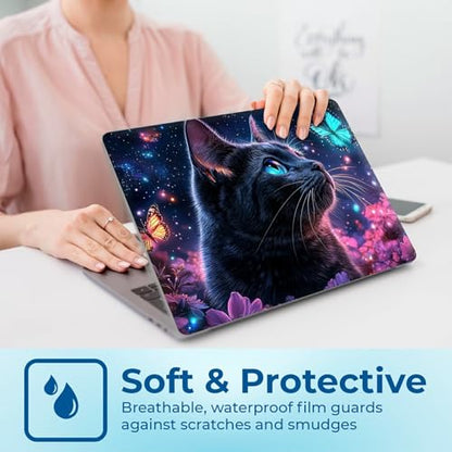 Reusable Universal Laptop Skin Sticker, Cut to Fit for 11.6–15.6 Inch Laptops, Waterproof Protective Film, No-Residue - Dreamy Cat - color: Dreamy Cat