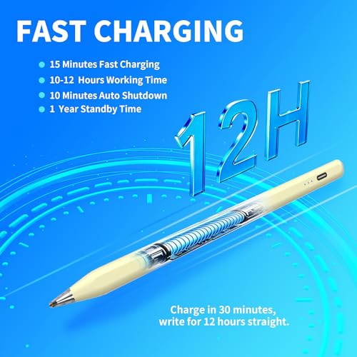 Galaxy Tab A11+ Stylus Pen for Samsung Table A11/A9+/A9 Drawing Stylus for Android Tablets, Precise Writing Pencil,Fast Charging,Auto Sleep,Button on/Off (Yellow) - color: yellow