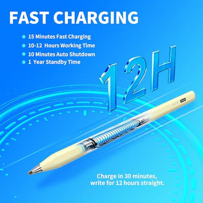 Galaxy Tab A11+ Stylus Pen for Samsung Table A11/A9+/A9 Drawing Stylus for Android Tablets, Precise Writing Pencil,Fast Charging,Auto Sleep,Button on/Off (Yellow) - color: yellow