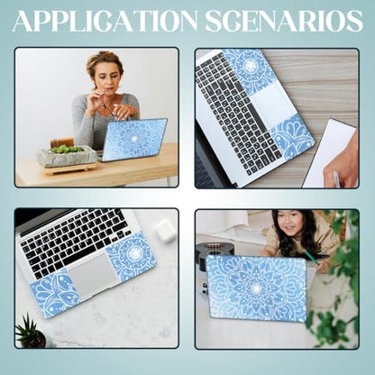 SUPERDANT Laptop Skin Sticker Mandala Laptop Decals Personalized Universal Notebook Computer Wrap Vinyl Skin Stickers Cover Art Decal Removable 12-15.6 Inch Waterproof Scratch-Resistant Gifts Blue