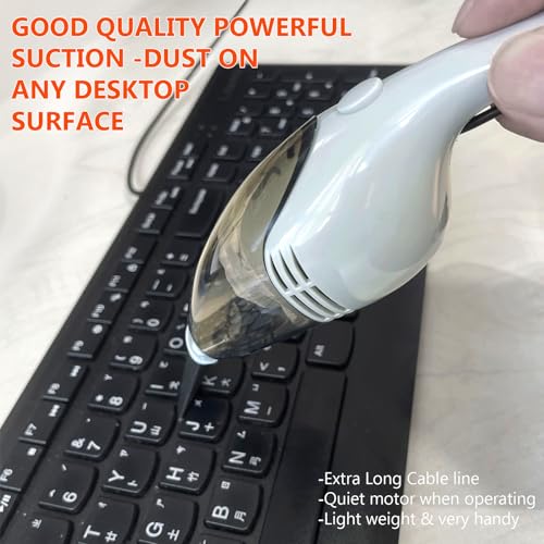 Lightweight Mini Vacuum with Strong Suction - Perfect for Keyboard, Desktop Dust Removal - color: Gray