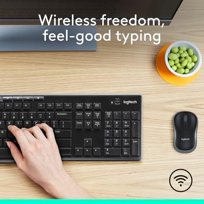Logitech MK270 Full Size Wireless Keyboard and Mouse Combo - Black - color: Black, size: 1 Pack, style: Combo