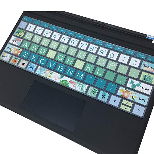 Keyboard Cover Skin for Microsoft Surface Pro 7/6/5, Silicon Protector with Big Letter Design, US Layout, Flamingo - color: Flamingo