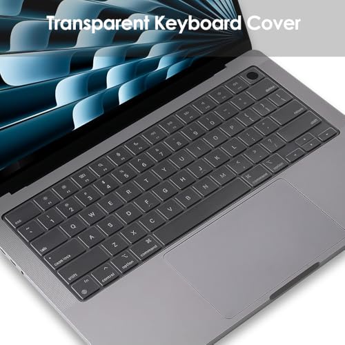 ProElife Keyboard Cover Skin for 2026 2025 MacBook Air 13.6 inch 15.3 inch M5/M4 Chip A3448 A3449 A3240 Accessory (U.S Enter) Ultra Thin TPU Protector for Air 13'' 15'' M5/M4 2026 (Transparent)