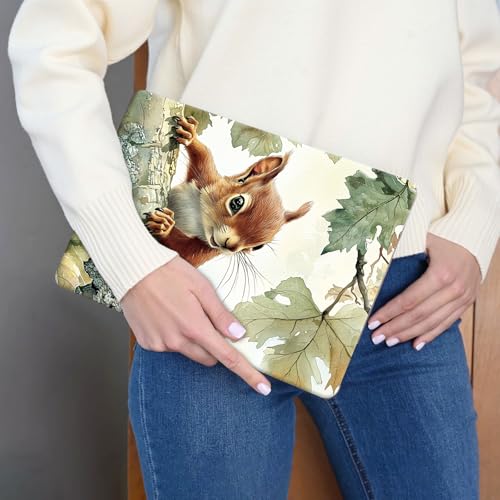 Laptop Skin Sticker 3-Piece Set,Cute Little Squirrel | Trim-to-fit 3-piece vinyl set with one 15 x 10.6 in lid skin and two palm-rest decals for many 12-15.6 in laptops - color: Cute Little Squirrel