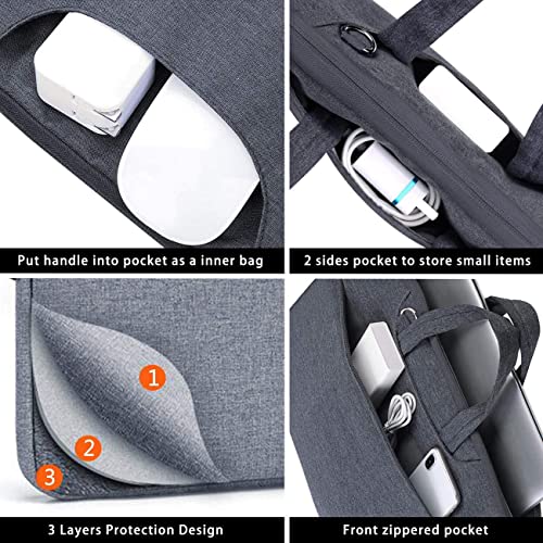 Voova 17.3-17 Inch Laptop Sleeve with Handle, MacBook Sleeve, Gray | Splash-proof 17.3-inch laptop sleeve with handle and removable strap; fits Dell, HP and Lenovo notebooks for business travel - color: Grey, size: 17-17.3 In