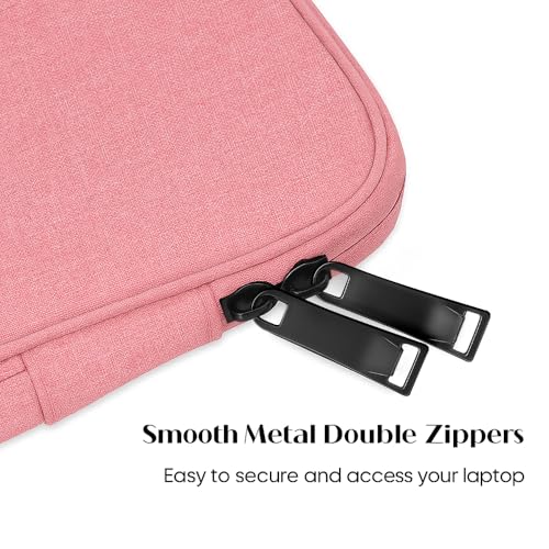 ProElife Sleeve Case for MacBook Neo & Air 13-in M5 M4, Retractable Handle | Pink, Precision Fit, Soft Inner Lining Padded, Anti-Scratch, Extra Attached Pocket, Travel Carry Laptop Bag for Home Office - color: Pink