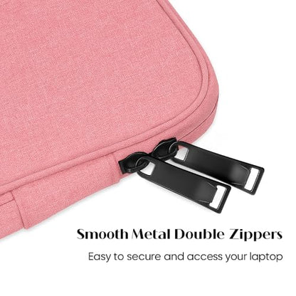 ProElife Sleeve Case for MacBook Neo & Air 13-in M5 M4, Retractable Handle | Pink, Precision Fit, Soft Inner Lining Padded, Anti-Scratch, Extra Attached Pocket, Travel Carry Laptop Bag for Home Office - color: Pink