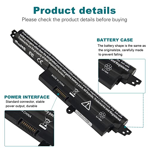 Fancy Buying A31N1302 Laptop Battery for Asus Vivobook X200CA X200M X200MA F200CA 11.6" Series Notebook MA Ultrabooks A3INI302 A31LMH2 A31LM9H 0B110-00240100E X200CA-R1 11.1V/2200mAH - size: 10.3*1.56*0.85inch