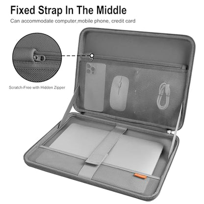 DOMISO 17-17.3 Inch Laptop Hard Case, Waterproof Shockproof Hard Shell Protective Laptop Sleeve with Handle for Dell XPS 17/Lenovo IdeaPad/Acer Aspire/HP Envy 17/LG gram 17, Dark Grey - color: Dark Grey, size: 17 - 17.3 Inch