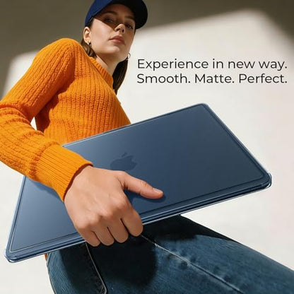 EooCoo Reinforced Anti-Crack Case for MacBook Air 13 inch,M5-M2 2026-2022 | True-to-Device Matte Texture, Anti-Fingerprint, Perfect Fit, Hard Shell Laptop Cover for MacBook Air 13.6 inch - color: Midnight