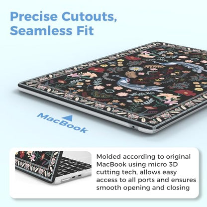 iCasso for M4 MacBook Air 13 inch Case 2026 2025-2022 M3 M2 Model A 3240 A3113 A2681, Sturdy Protective Hard Shell Case for Mac Air 13.6", Keyboard Cover + Screen Protector,Peacock Black - color: Peacock Black