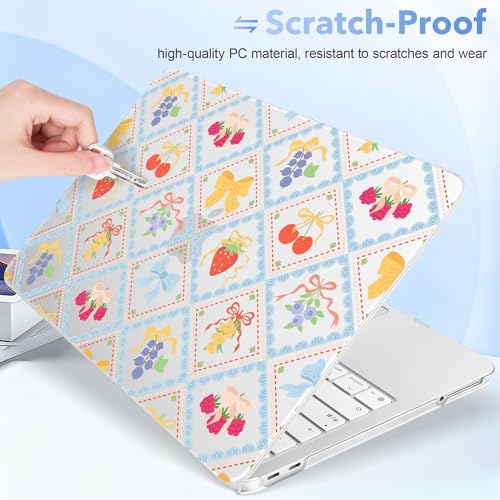 May Chen for MacBook Neo Case 13 inch 2026 | 100% Match Official Color | Pattern Printing, Anti-Crack & Scratch & Fingerprint | Protective Hard Shell Cases Laptop Model A3404 - Fruits Bows - color: Fruits bows