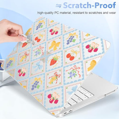 May Chen for MacBook Neo Case 13 inch 2026 | 100% Match Official Color | Pattern Printing, Anti-Crack & Scratch & Fingerprint | Protective Hard Shell Cases Laptop Model A3404 - Fruits Bows - color: Fruits bows