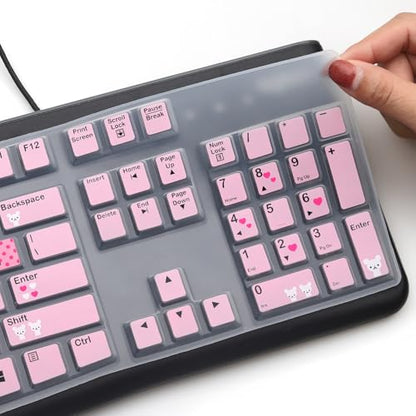 Silicone Keyboard Cover for Logitech K120 & MK120 Ergonomic Desktop USB Wired Keyboard, Logitech K120 & MK120 Keyboard Protective Skin US Layout (NOT Fit Other Model) -Lovly - color: Lovly