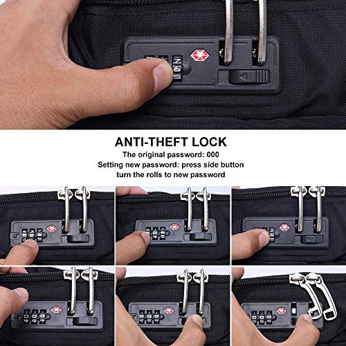 Omnpak 17" Laptop Briefcase with Combination Lock Anti Theft Notary Bag | Locking Laptop Bag, Water-Repellent, Shoulder Messenger Bag for Men Business Office Satchel Bag Notary Public Work Bag - size: 16-17 inch