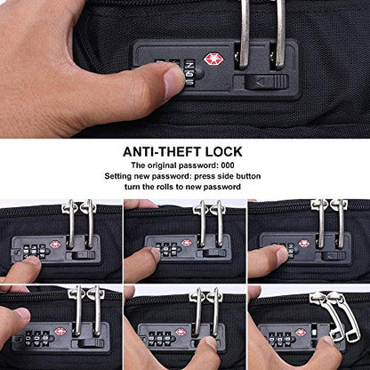 Omnpak 17" Laptop Briefcase with Combination Lock Anti Theft Notary Bag | Locking Laptop Bag, Water-Repellent, Shoulder Messenger Bag for Men Business Office Satchel Bag Notary Public Work Bag - size: 16-17 inch