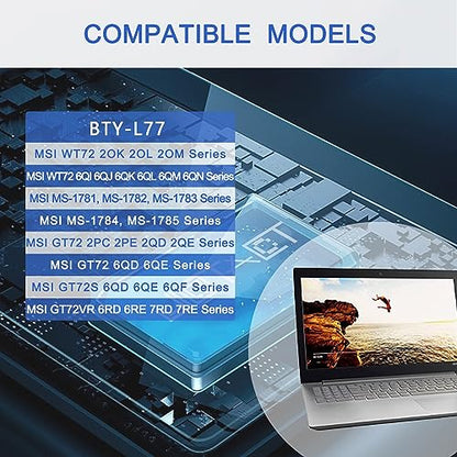 JOTACT BTY-L77（11.1V 83.25Wh/7500mAh 9-Cell） Laptop Battery Compatible with MSI GT72 2PE 2QD 2QE 6QD 6QE GT72S 6QD 6QE 6QF WT72 2OK 2OM 6QI GT80 GT80S Series Notebook MS-1781 MS-1782 MS-1783 MS-1785 - size: 6.52*2.75*0.80 inch BTY-L77