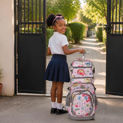 Tilami Rolling Backpack for Kids 19 inch with Lunch Bag Wheeled Laptop Backpack,Dream - color: Dream