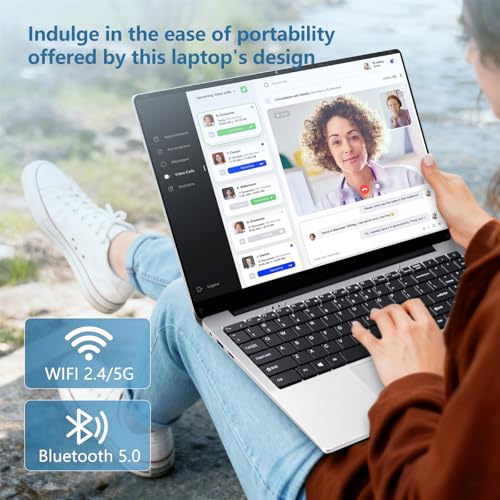 DUNHOO Laptop, 15.6’’ Laptop Computer with Celeron Processor N4000, 2Cores 2Threads, 8GB RAM DDR4 256GB SSD Laptops, UHD Graphics 600, Lap Top 180°Hinge, FHD 1920 * 1080, WiFi 5, BT 4.2, Win 11 Pro