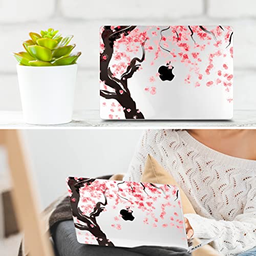 TWOLSKOO for MacBook Pro 16 Inch Case 2023 2022 2021 Release M2 A2780 M1 A2485 M1 Pro/Max, Hard Shell Case & Keyboard Cover & Screen Protector for Mac Pro 16" with Touch ID, Cherry Blossoms - color: Cherry Blossoms