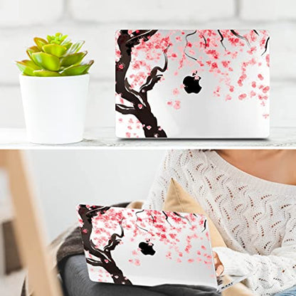 TWOLSKOO for MacBook Pro 16 Inch Case 2023 2022 2021 Release M2 A2780 M1 A2485 M1 Pro/Max, Hard Shell Case & Keyboard Cover & Screen Protector for Mac Pro 16" with Touch ID, Cherry Blossoms - color: Cherry Blossoms
