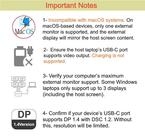 WAVLINK USB-C Quad Display Docking Station | 4K Triple Monitor Laptop Dock Hub for Windows, Dual HDMI + DisplayPort + VGA, 3 USB Ports