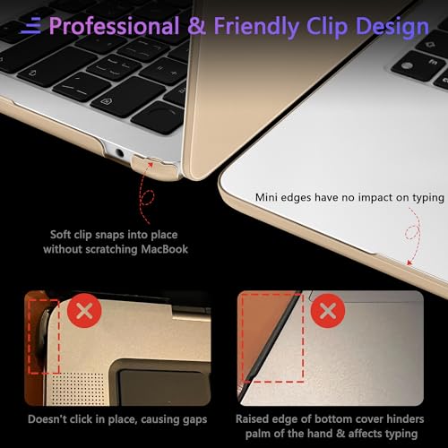 MEEgoodo for MacBook Air M5/M4/M3/M2 13 inch Case 2026-2022, Fit Model A3449/A3240/A3113/A2681, Flexible Case for MacBook Air 13.6 inch with TPU Keyboard Cover & Webcam Cover & OTG Adapter, Peach Fuzz - color: Peach Fuzz