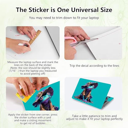 Laptop Skin Sticker Decal, Universal Reusable Vinyl Laptop Cover for 12" 13" 13.3" 14" 15" 15.4" 15.6" Notebook PC, Waterproof Scratch-Resistant with 2 Wrist Pads, Easy to Apply & Remove,Art Frog - color: Art Frog