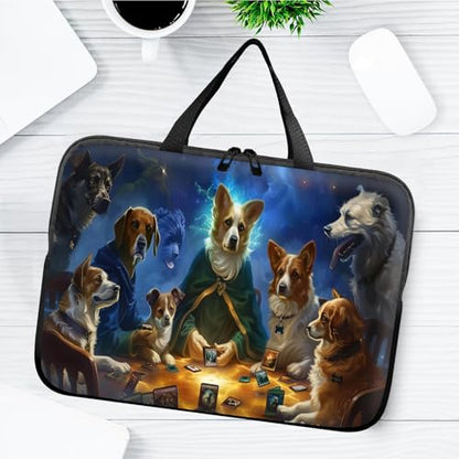 14" 15" Laptop Handle Bag Computer Bag,14.2" 15.4 inch Pouch Holder Notebook Sleeve Cover Compatible for Dell,Lenovo,Toshiba HP, Asus Notebook Messenger Briefcase-Dog Cards - color: Dog Cards