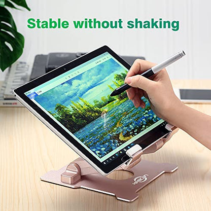 KABCON Tablet Stand,【Updated】 Adjustable Eye-Level Aluminum Solid Desktop Stand Holder,Compatible with iPad Series,Microsoft Surface Series,Samsung,Kindle Fire,Etc.Up to 15'' Tablets-Pink - color: Large-Pink