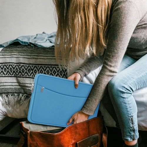 Laptop Case Sleeve 15.6 inch, Shockproof Protective Laptop Cover Briefcase Carrying Computer Bag with Accessory Pocket, Computer Bag Compatible with MacBook, HP, Dell, Lenovo, Asus, Light Blue - color: Light Blue, size: 15.6 inch