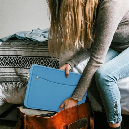 Laptop Case Sleeve 15.6 inch, Shockproof Protective Laptop Cover Briefcase Carrying Computer Bag with Accessory Pocket, Computer Bag Compatible with MacBook, HP, Dell, Lenovo, Asus, Light Blue - color: Light Blue, size: 15.6 inch