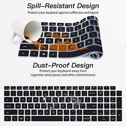 Keyboard Cover for Dell Latitude 3550 3540 5550 5540 5530 5531 5520 5521 15.6", Dell Precision 3590 3591 3580 3581 3570 3571 3560 3561 15.6 inch 2025 2024 2023 2022 Laptop Protector, Black - color: Black