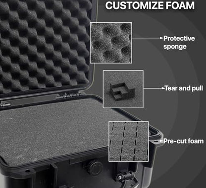 Tactical Hard Case WaterProof & Shock Proof With Custom Foam Insert - size: Small