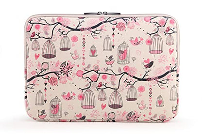BSLVWG 10 Inch Laptop Sleeve Multi-Color & Size Choices Case/Water-Resistant Neoprene Notebook Computer Pocket Tablet Briefcase Carrying Bag/Pouch Skin Cover - color: Bird Pink, size: 10 inch