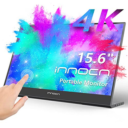INNOCN 15.6" 4K Portable Monitor Touchscreen 3840 x 2160 USB C HDMI External Gaming Monitor Second Computer Screen Travel Portable Monitor for Laptop w/Kickstand - style: Touch/4K with Foldable Stand