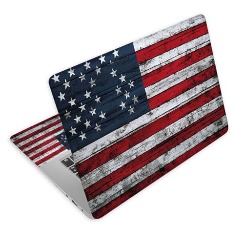 Universal Laptop Skin Decal, 3-Piece Vinyl Protector for 12 13 14 15.6" Notebook, Waterproof Anti-Scratch, Easy Trim & Bubble-Free Finish, American Flag Painted - color: American Flag Painted
