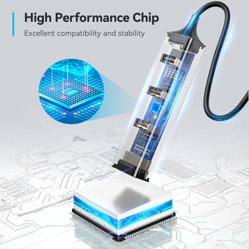 TECKNET USB C to Ethernet, Gigabit Ethernet Adapter for Laptop, Plug & Play | LAN Wired Network Adapter, High-Speed 1Gbps & 3 USB 3.0 Hub, 5Gbps Transfer Speed, Driver-Free, 2-in-1 USB-A/C, Aluminum Case