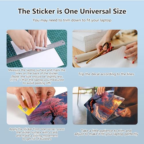 Universal Laptop Skin Sticker with 2 Wrist Pad Skins, Waterproof Scratch Resistant Vinyl Laptop Cover Decal, Cut to Fit for 11–15.6 Inch MacBook HP Dell Lenovo, Abstract Landscape - color: Abstract Landscape