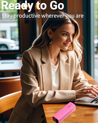Wireless Mouse Mini Bluetooth 5.1/5.0 & 2.4Ghz Tri Mode Mice,Small Silent Portable Compact Finger Mice, Cute Tiny Travel Pink Mouse for MacBook Chromebook PC Laptop Computer Tablet Office School Gift - color: Pink