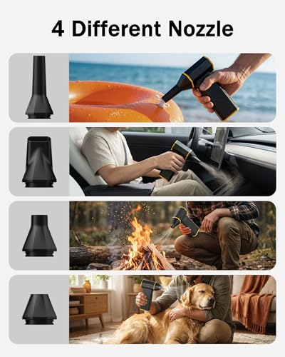 SwiftFlow X3 Compressed Air Duster-110000RPM Super Power Electric Air Duster, 3-Speed Adjustable Rechargeable Cordless Air Blower for Computer, Keyboard, Home, Outdoor and Car