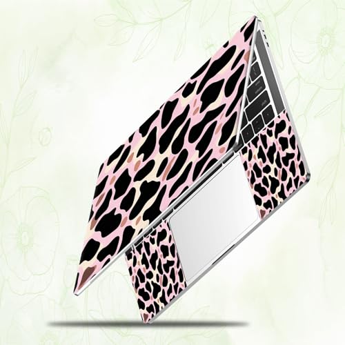 Laptop Skin Sticker Decal, Universal Reusable Vinyl Laptop Cover for 12" 13" 13.3" 14" 15" 15.4" 15.6" Notebook PC, Reusable Waterproof Scratch-Resistant with 2 Wrist Pads,Black Cow Print - color: Black Cow Print