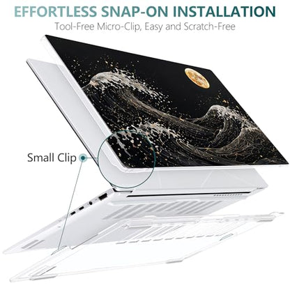 Batianda Case for ASUS Zenbook 14 OLED 2024 2025, Midnight Great Wave | Model UX3405×× / UM3406××, Slim Plastic Hard Shell, Artistic Designs, Ultra-Thin Lightweight Laptop Case - color: Midnight Great Wave